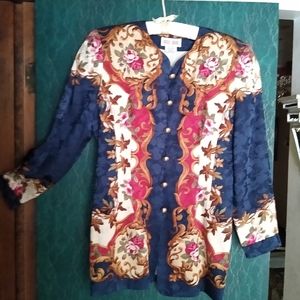 VINTAGE MAGGIE LONDON 100% SILK 2 PIECE SUIT